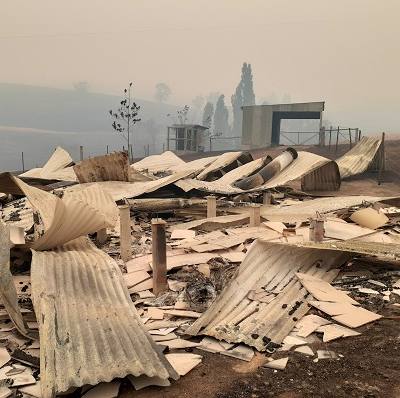 A Holiday Break property burnt out by the 2020 bushfires